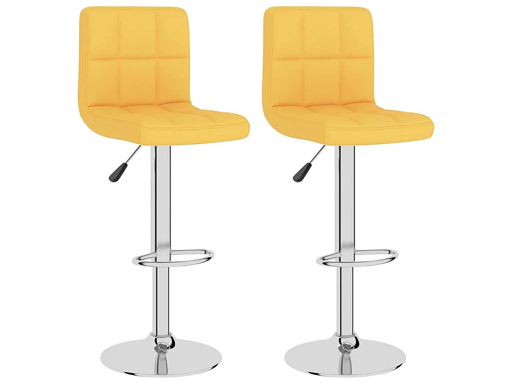 Tabourets de bar lot de 2 jaune moutarde tissu