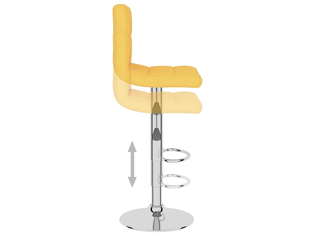 Tabourets de bar lot de 2 jaune moutarde tissu
