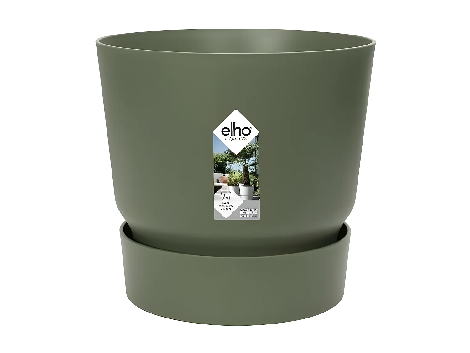 ELHO Pot de fleurs rond Greenville 47 - Exterieur - O 47 x H 44,1 cm - Vert feuille