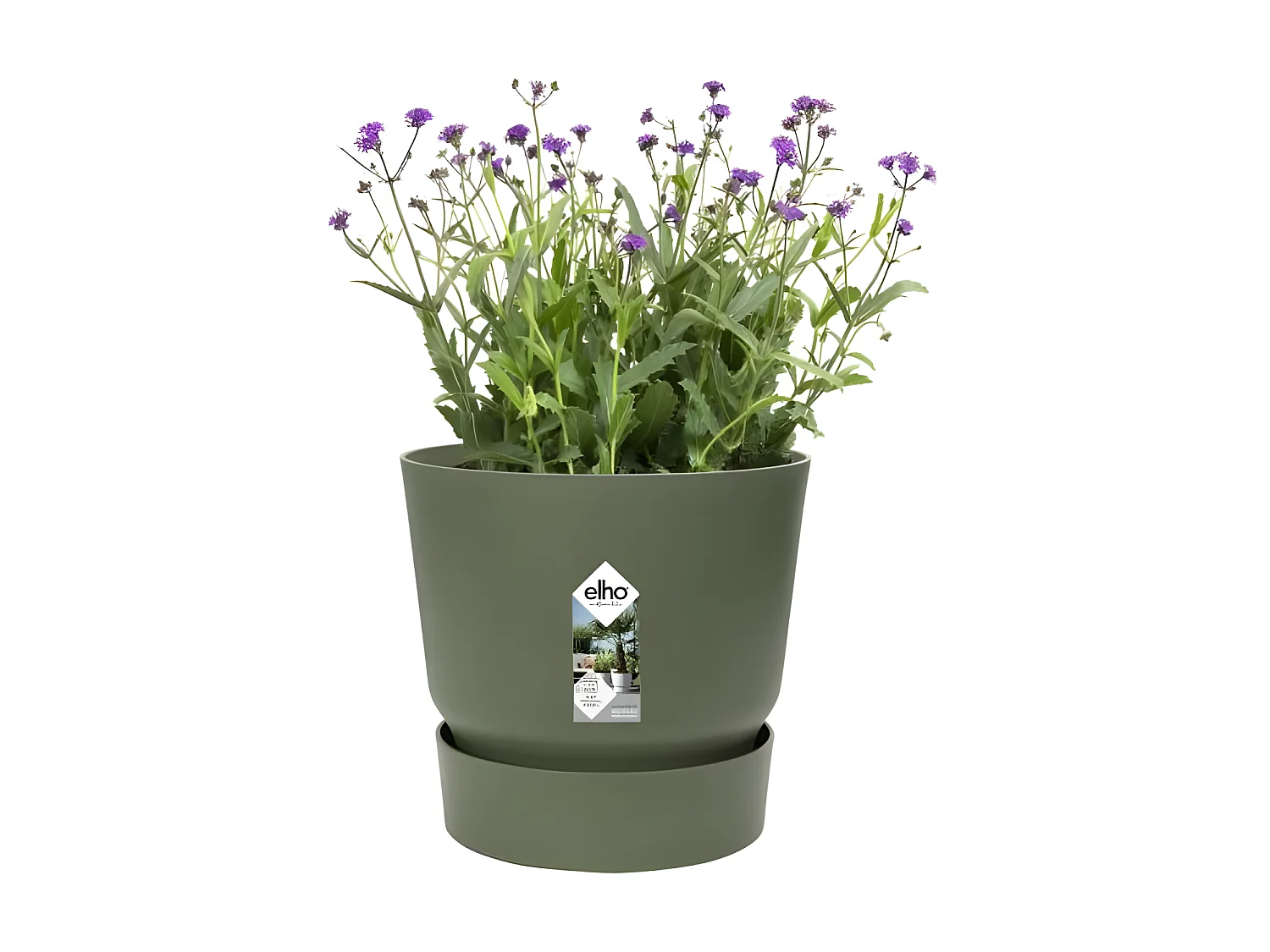 ELHO Pot de fleurs rond Greenville 47 - Exterieur - O 47 x H 44,1 cm - Vert feuille