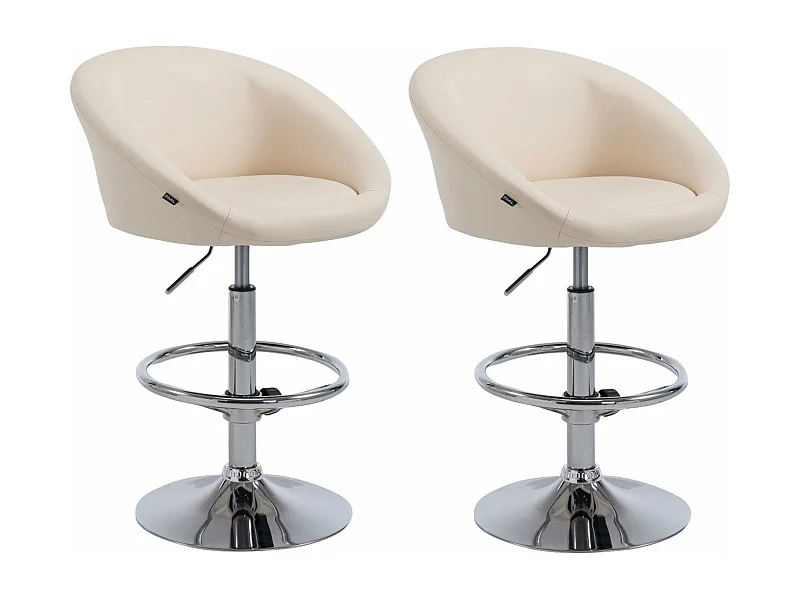 Lot de 2 tabourets crème 55 x 51 x 106 cm TDB10064