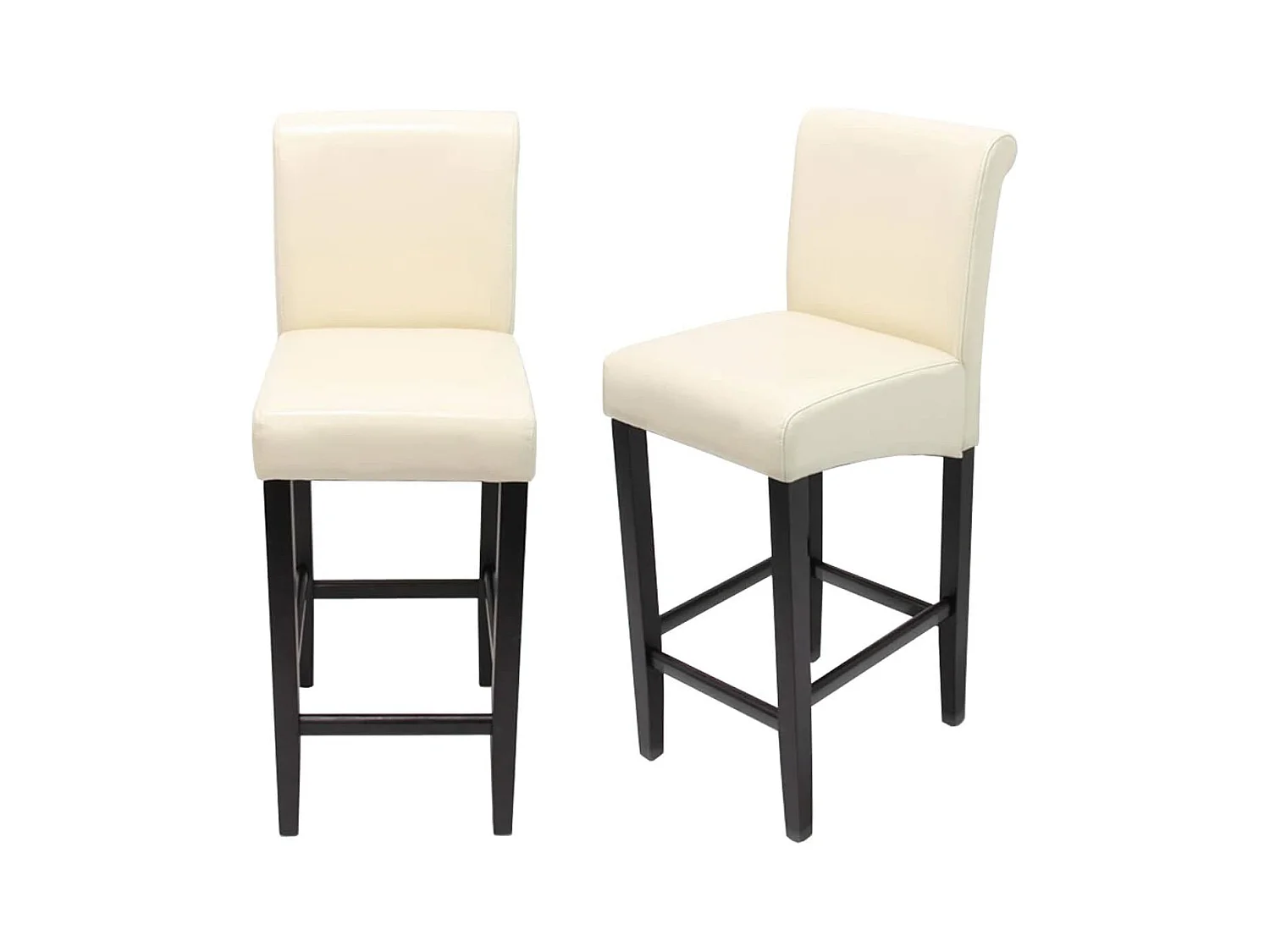 Lot de 2 tabourets cuir crème 39 x 53 x 105 cm TDB04002