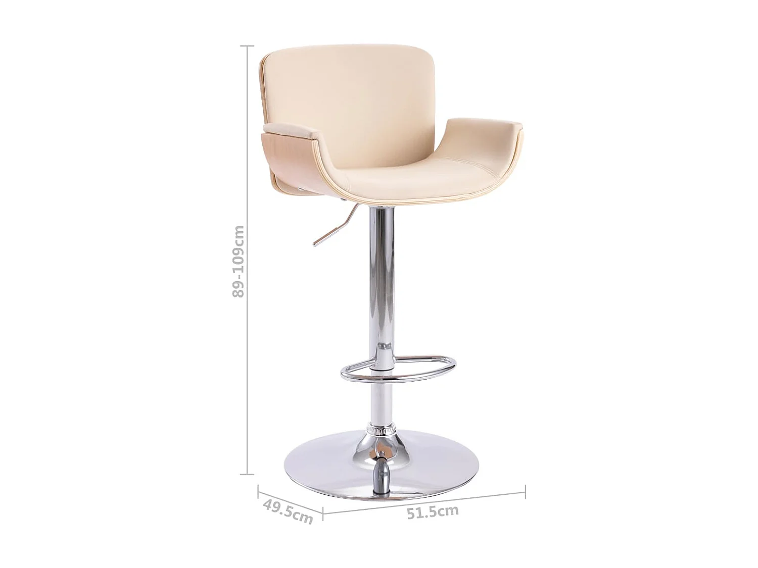 Barkruk kunstleer crèmekleurig