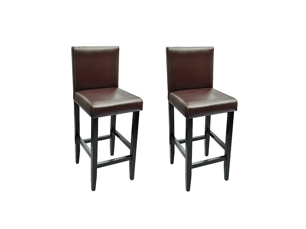 Barhocker 2 Stk. Dunkelbraun Kunstleder