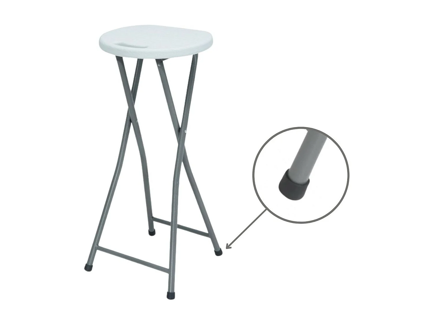 Sgabello alto pieghevole bianco 30x76 cm Thinia Home