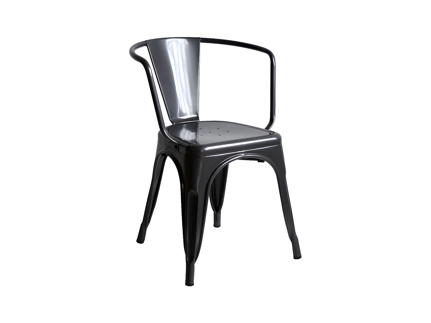 Pack 4Uds.  Silla Tudix Industrial Vintage con Brazos 49x50x74cm Gun Metal