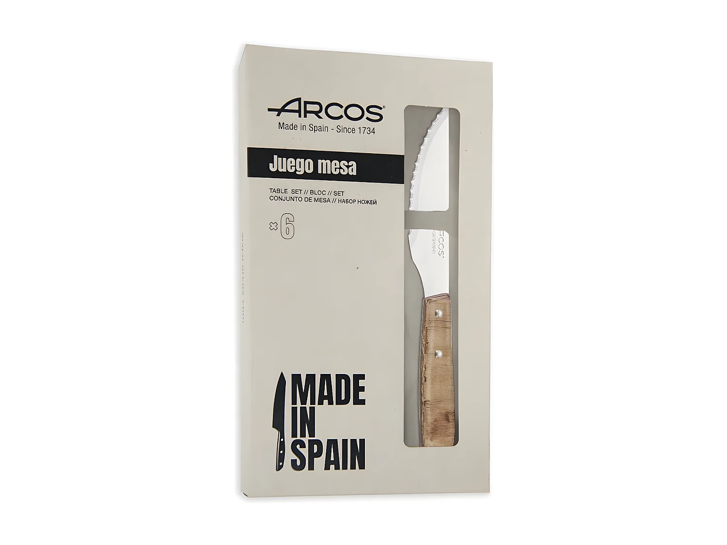 Arcos Toledo coffret 6 couteaux steak / pizza - 372300