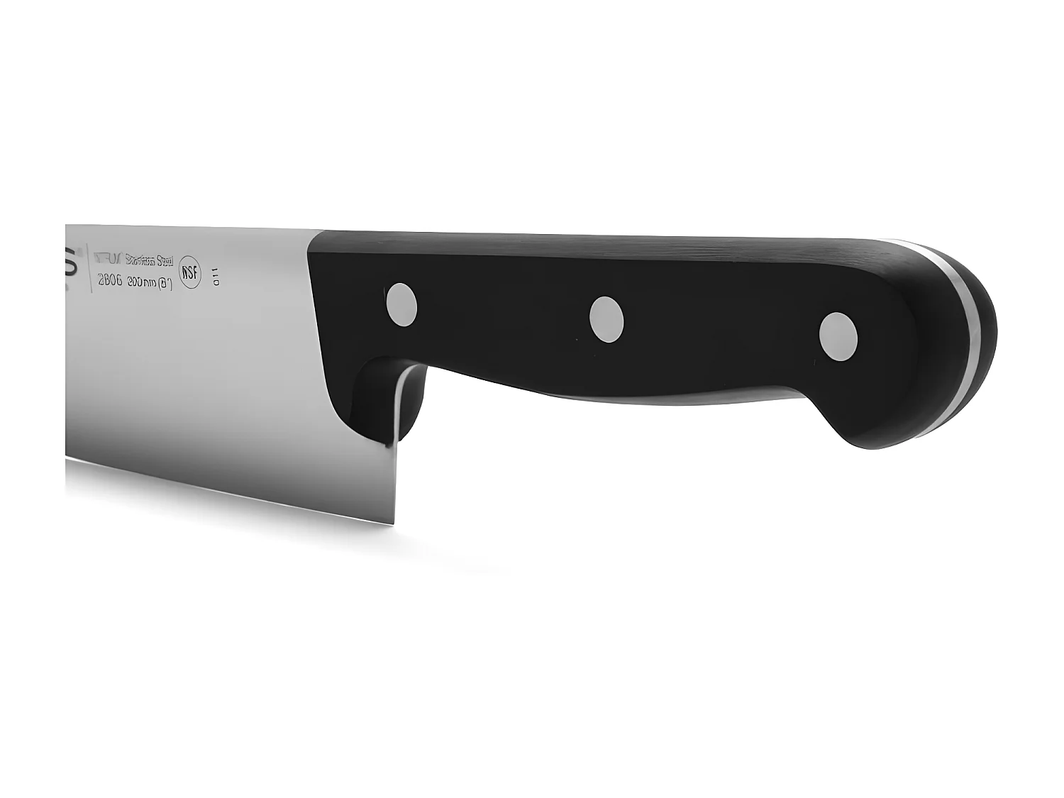 Uniwersalny nóż kuchenny 200 mm ze stali nierdzewnej NITRUM® z ergonomiczną rękojeścią POM i nitami ze stali nierdzewnej