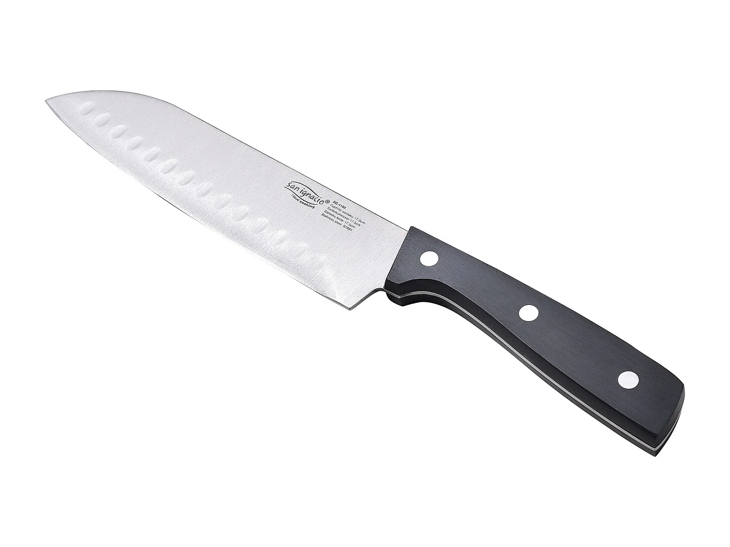 Cuchillo Santoku San Ignacio Expert Acero Inoxidable Satinado ABS (17,5 cm)