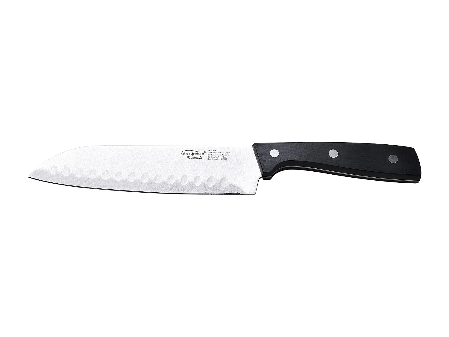 Cuchillo Santoku San Ignacio Expert Acero Inoxidable Satinado ABS (17,5 cm)
