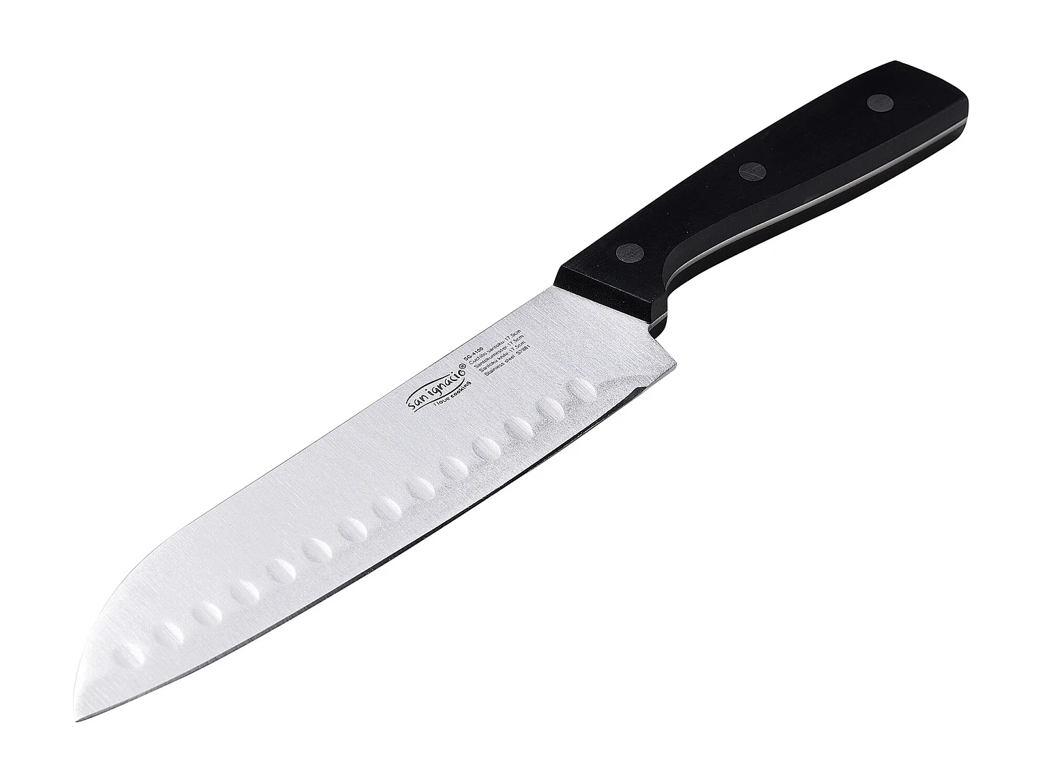 Cuchillo Santoku San Ignacio Expert Acero Inoxidable Satinado ABS (17,5 cm)