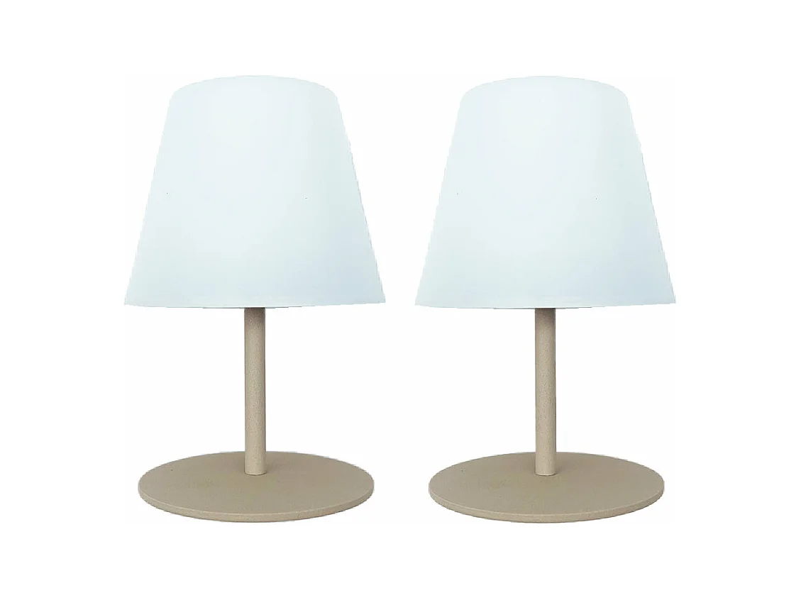 Set de 2 lampes de table TWINS Crème Aluminium H16CM