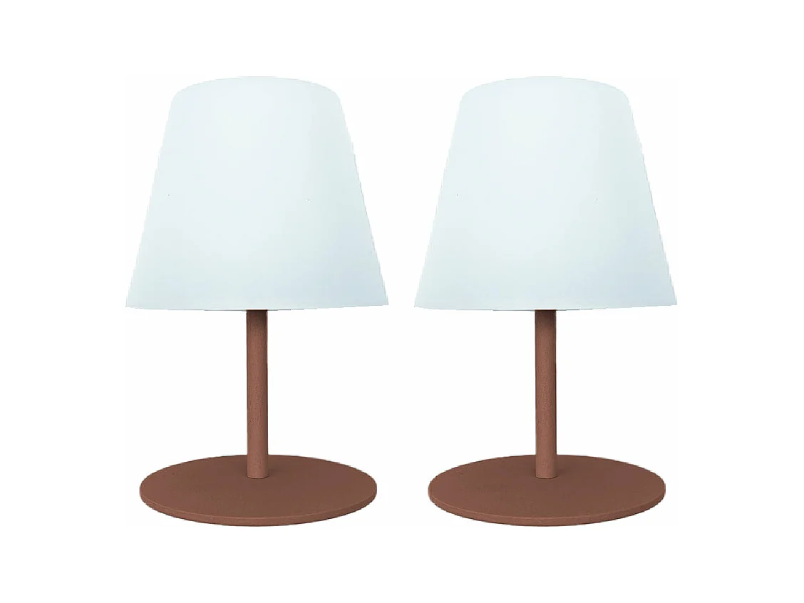 Set de 2 lampes de table TWINS Terracotta Plastique H16cm