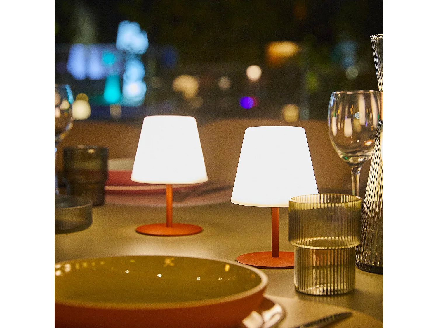 2 Lampes de table TWINS Terracotta H16cm