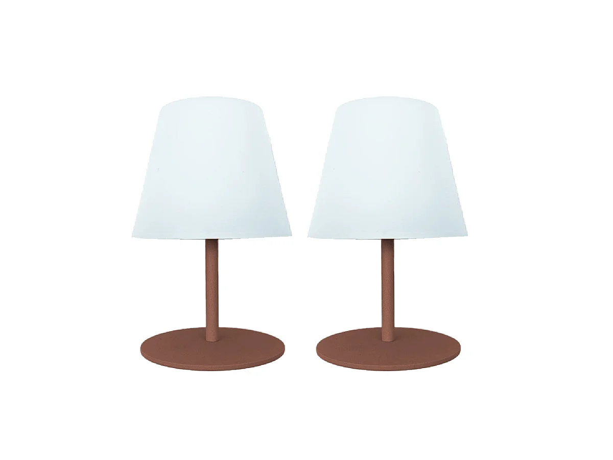 2 Lampes de table TWINS Terracotta H16cm