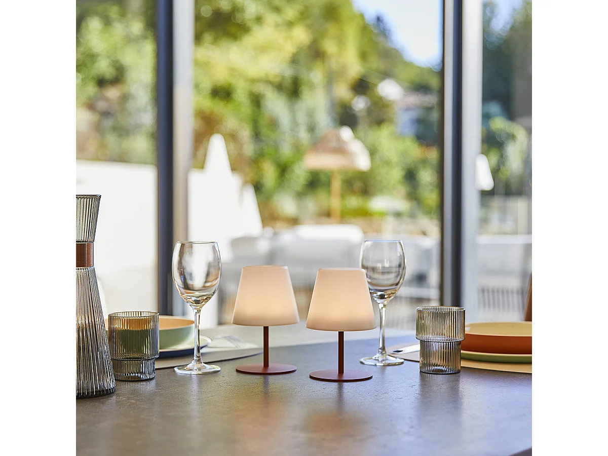 2 Lampes de table TWINS Terracotta H16cm