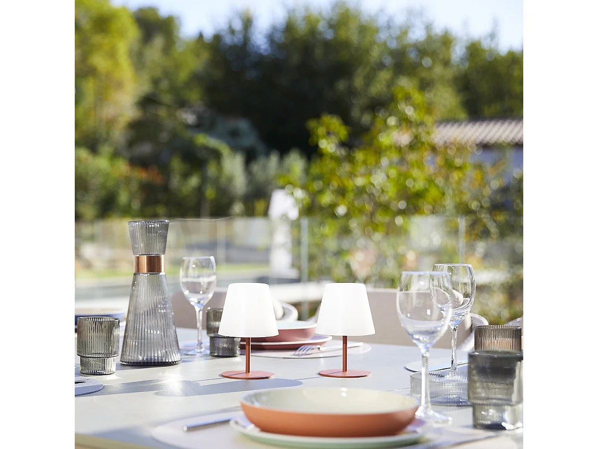 2 Lampes de table TWINS Terracotta H16cm