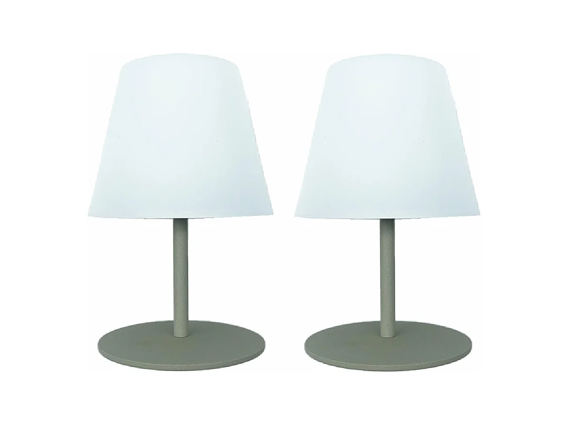Set de 2 lampes de table TWINS Vert olive Aluminium H16CM