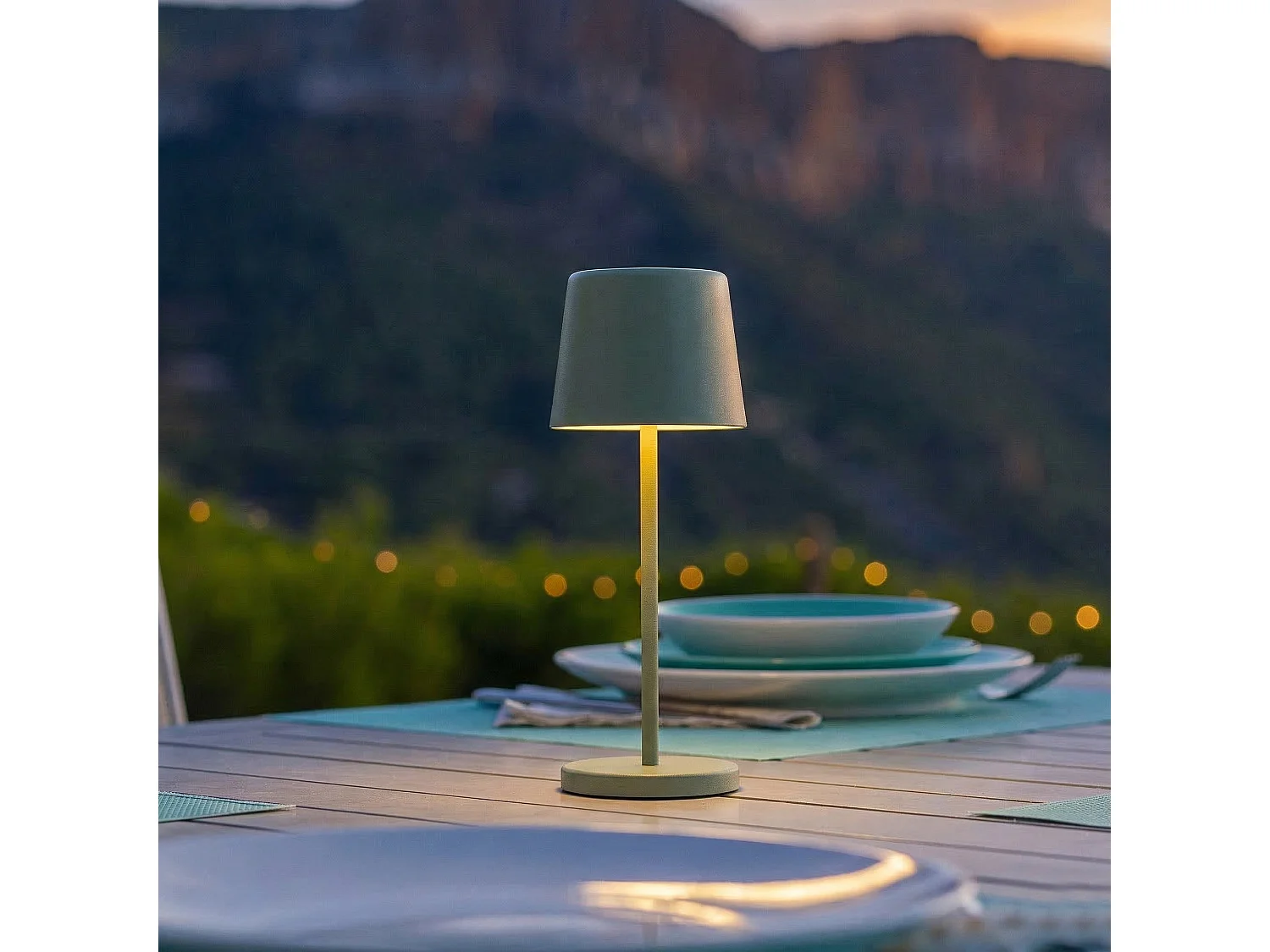 Lampe de table sans fil MINI KELLY Vert H22cm