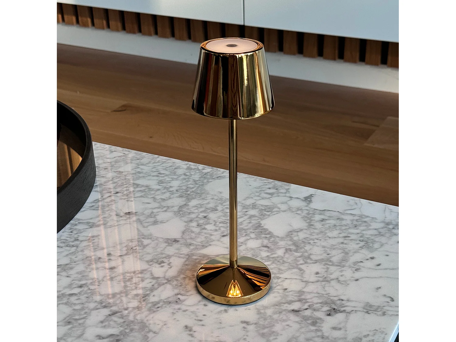 Lampe de table sans fil EMILY Doré Aluminium H20cm