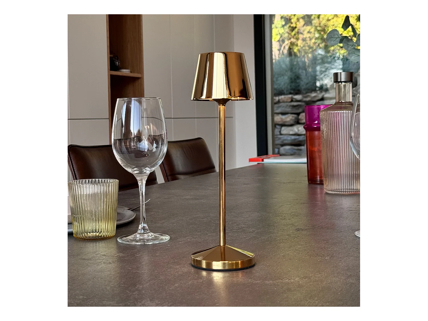 Lampe de table sans fil EMILY Doré Aluminium H20cm