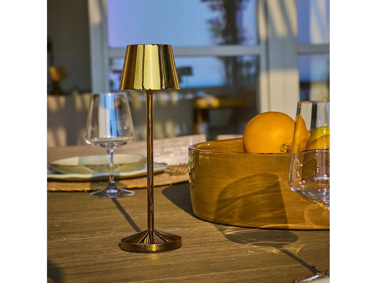 Lampe de table sans fil EMILY Doré Acier H25CM