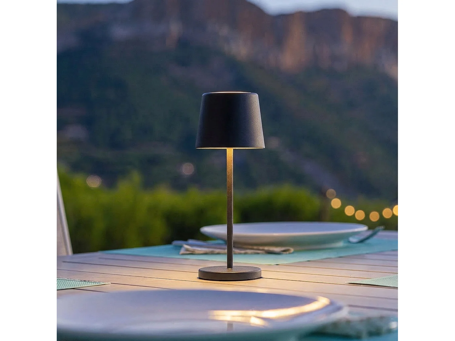Lampe de table sans fil MINI KELLY Noir H22cm