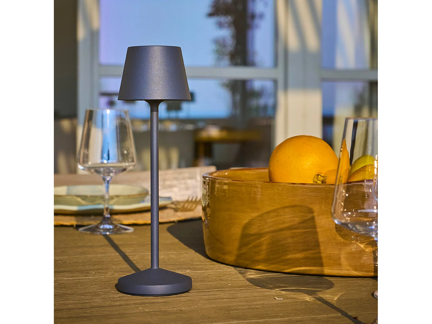 Lampe de table sans fil EMILY Gris anthracite Aluminium H25CM