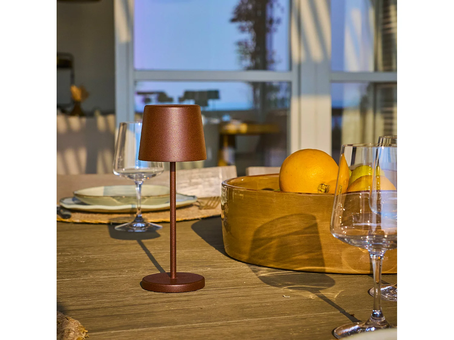 Mini lampe de table KELLY MINI Marron Aluminium H22cm