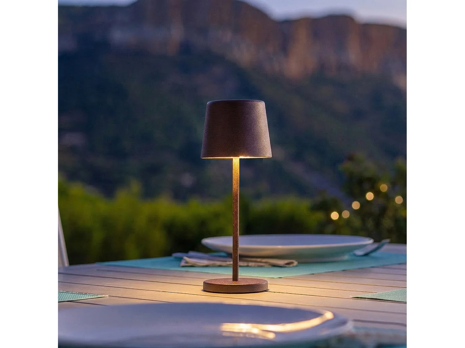 Lampe de table sans fil MINI KELLY Rouille H22cm