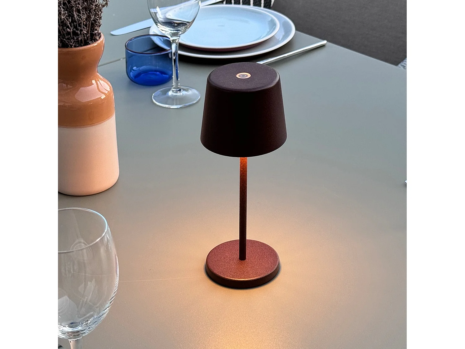 Lampe de table sans fil MINI KELLY Rouille H22cm