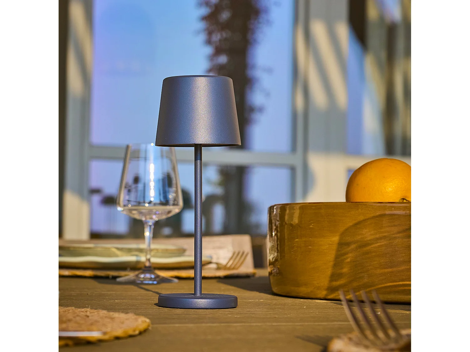 Mini lampe de table KELLY MINI Gris anthracite Aluminium H22cm