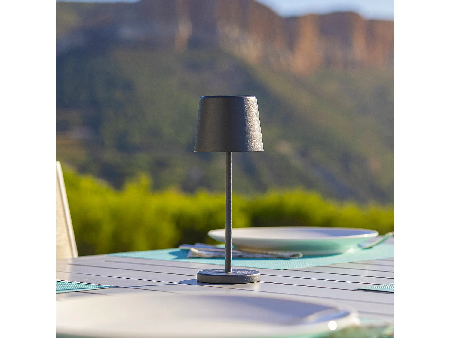 Mini lampe de table KELLY MINI Gris anthracite Aluminium H22cm