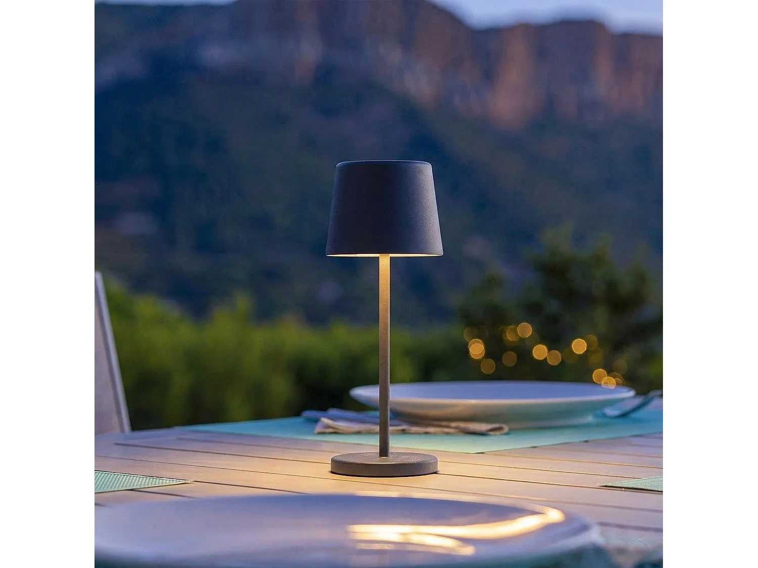Lampe de table sans fil MINI KELLY Gris H22cm