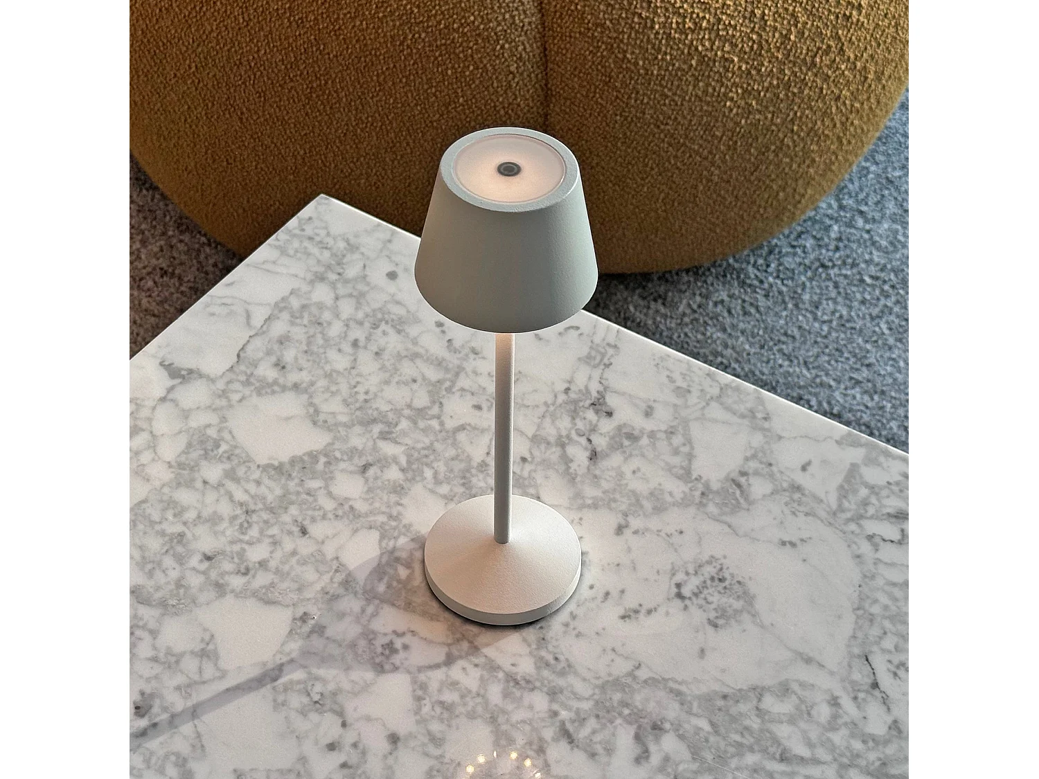 Lampe de table sans fil EMILY Blanc Aluminium H20CM