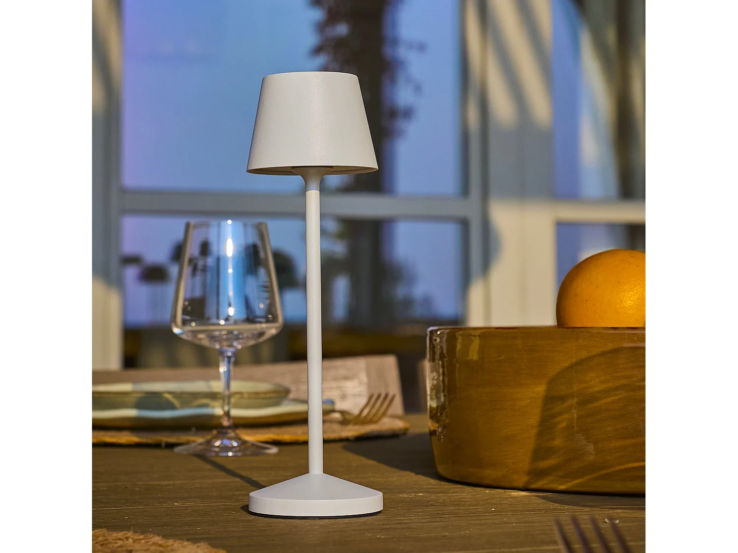 Lampe de table sans fil EMILY Blanc H25cm