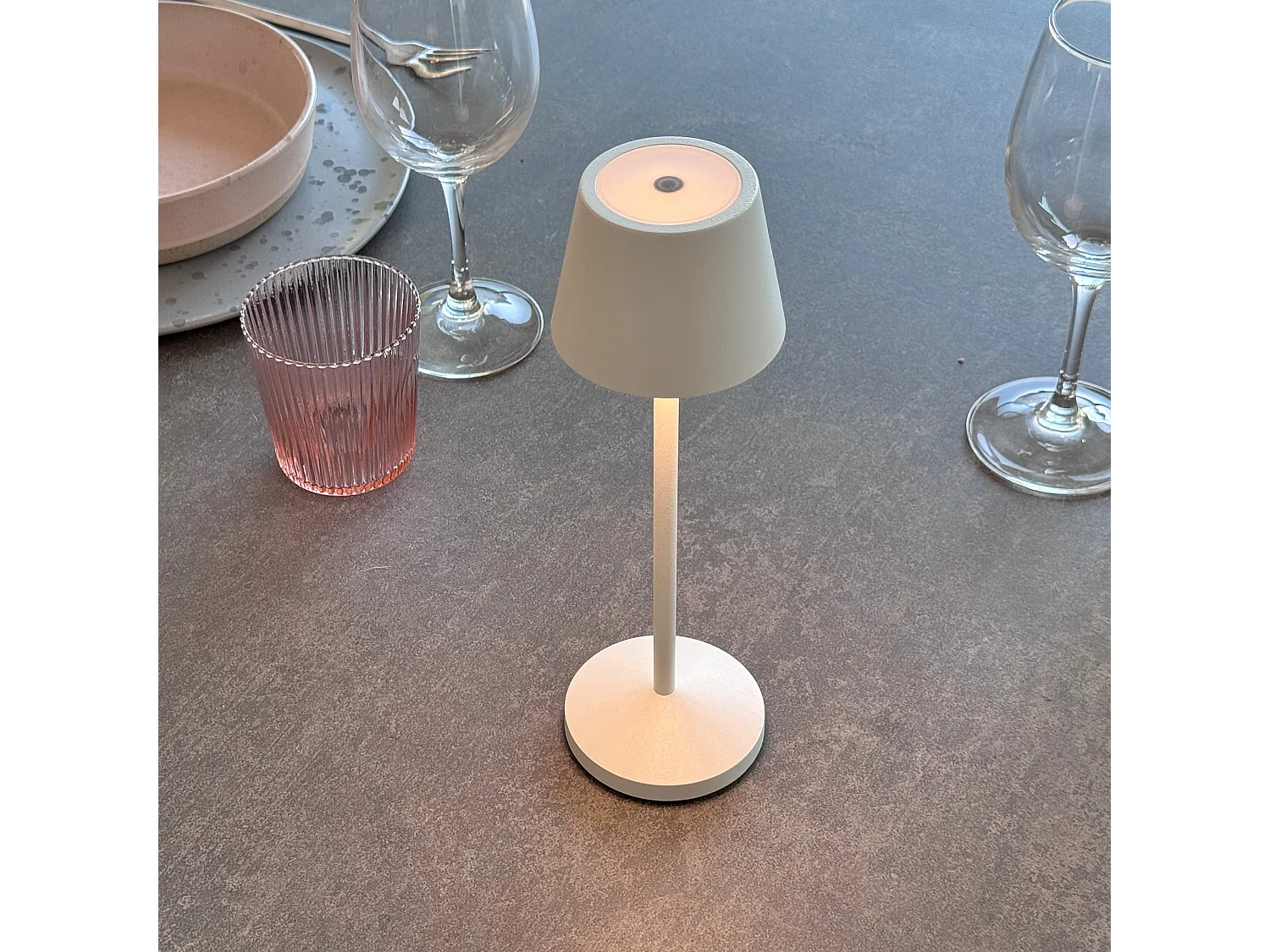 Lampe de table sans fil EMILY Blanc H25cm