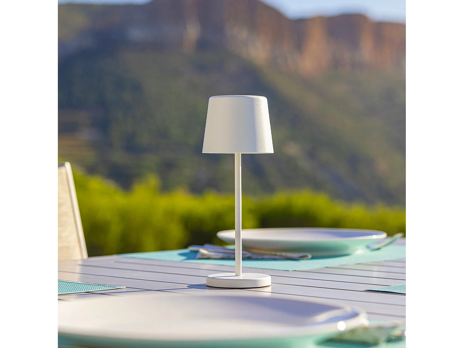 Mini lampe de table KELLY MINI Blanc Aluminium H22cm