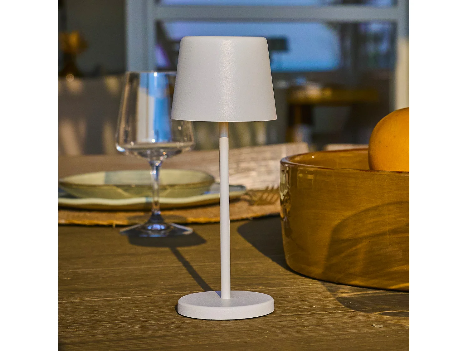 Mini lampe de table KELLY MINI Blanc Aluminium H22cm