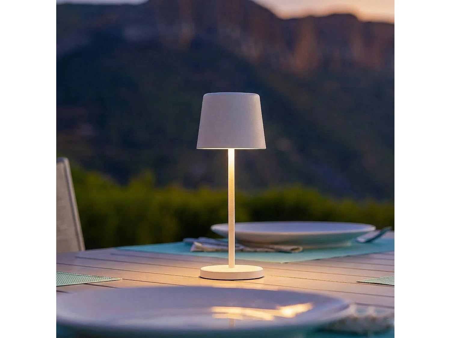 Lampe de table sans fil MINI KELLY Blanc H22cm