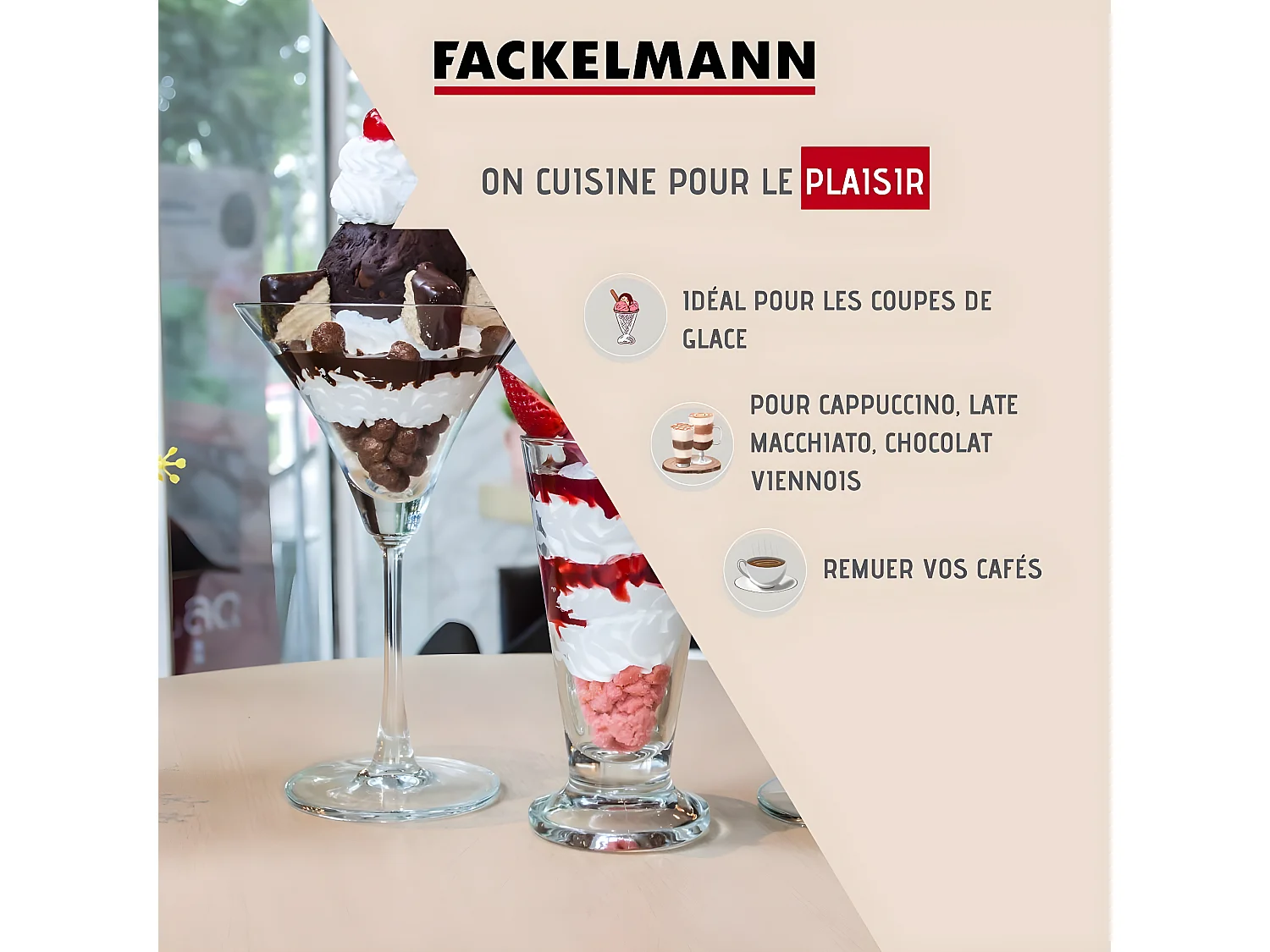 Set von 3 Cocktail-Löffeln aus Edelstahl (19 cm)