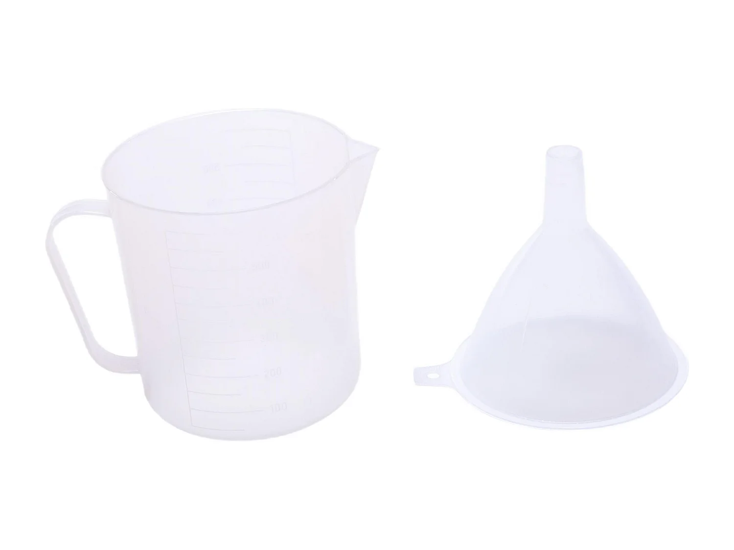 Ensemble de pichets à mesurer avec entonnoir à mesurer en blanc