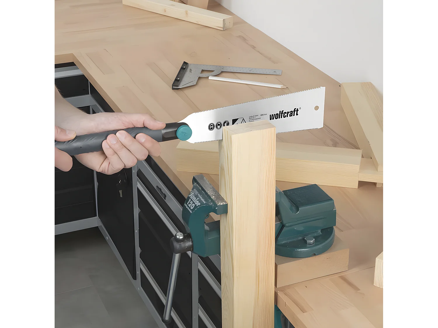 WOLFCRAFT - 1 sierra japonesa de doble dentado de 240 mm