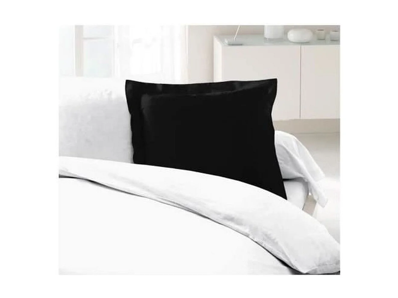 Set aus 2 Kissenbezügen 100% Baumwolle Schwarz 63x63 cm