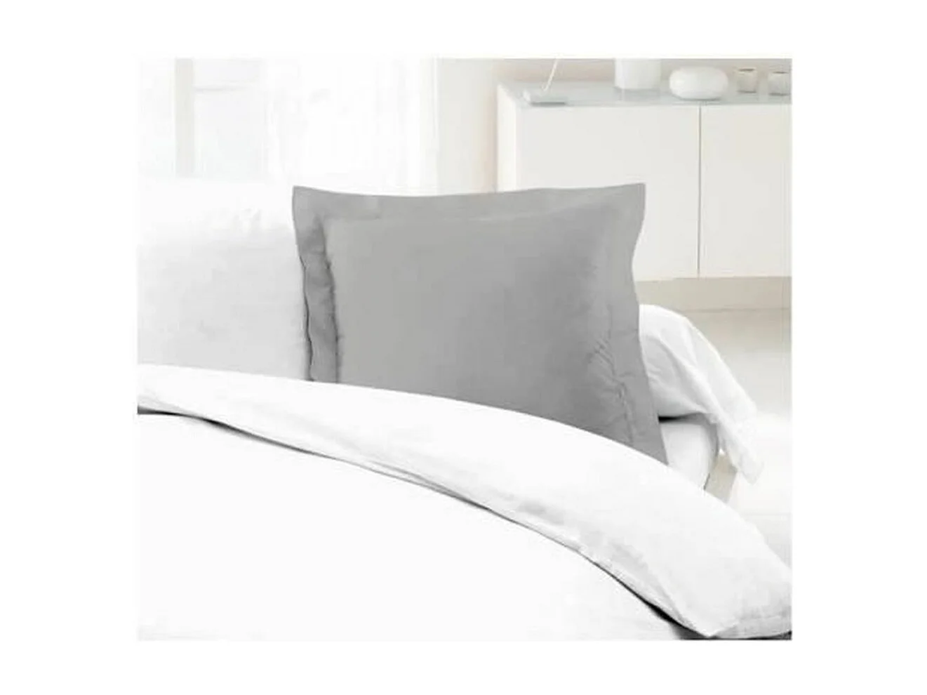 Conjunto de 2 Capas de Almofada 100% Algodão 63x63 cm Cinza Claro