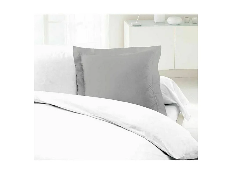 Set aus 2 Kissenbezügen 100% Baumwolle 63x63 cm Hellgrau