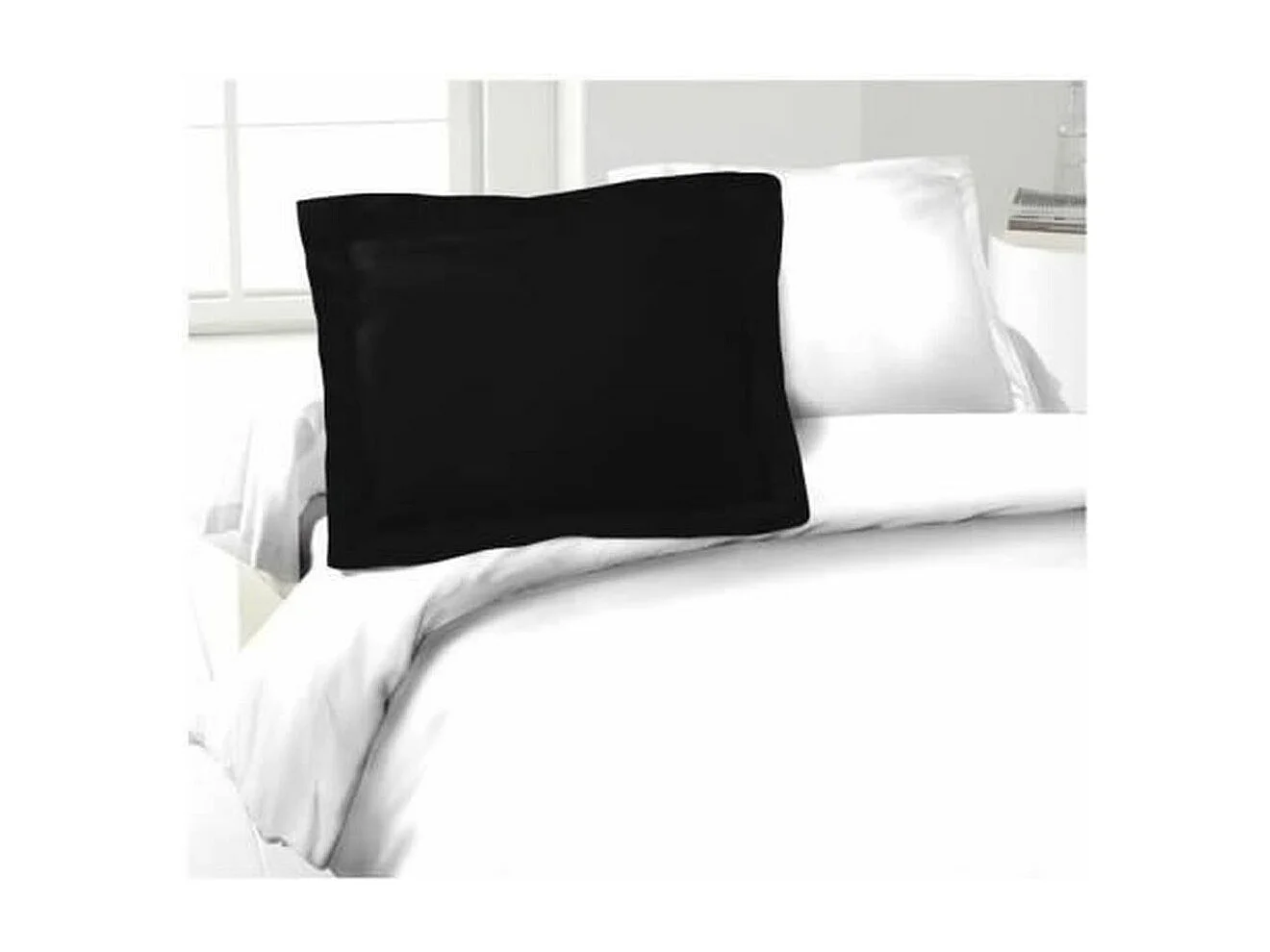 Set aus 2 Kissenbezügen 100% Baumwolle Schwarz 50x70 cm