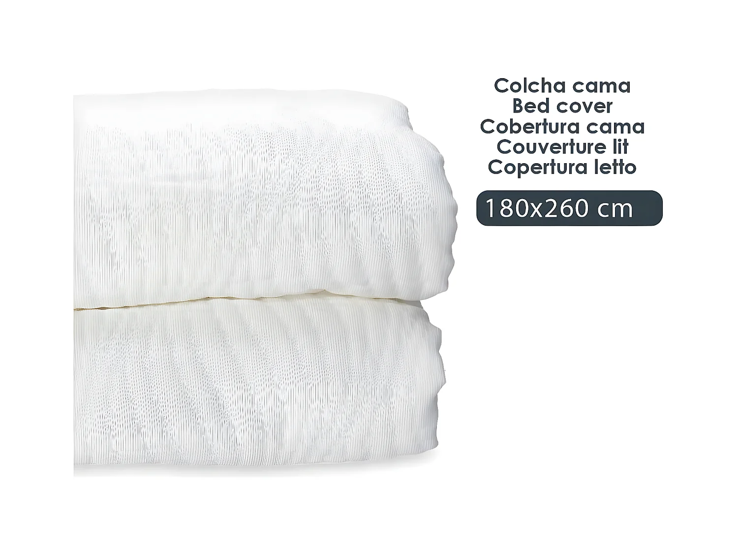 Couvre-lit Ondes Blanc (180 x 260 cm)