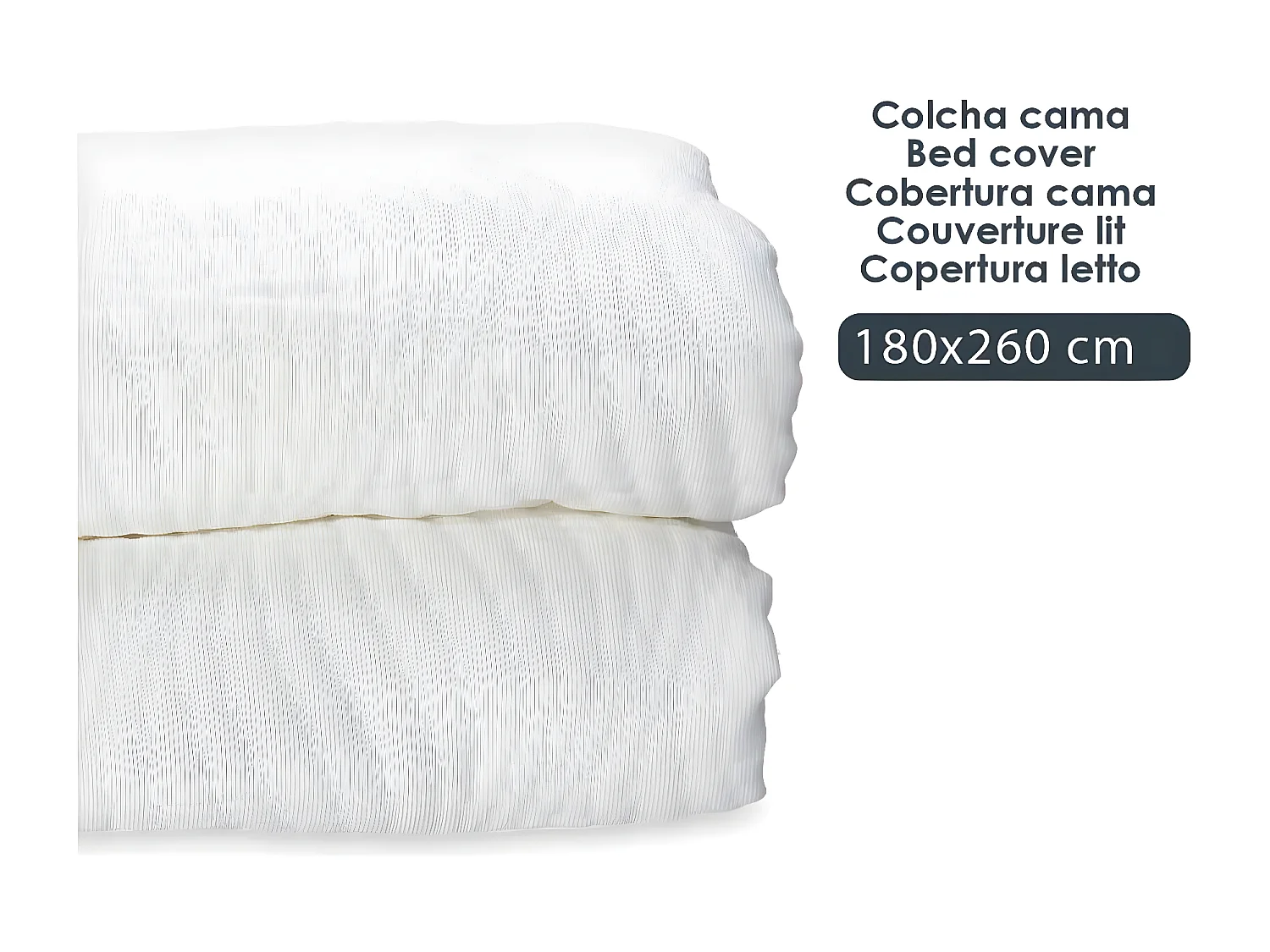 Couvre-lit Ondes Blanc (180 x 260 cm)