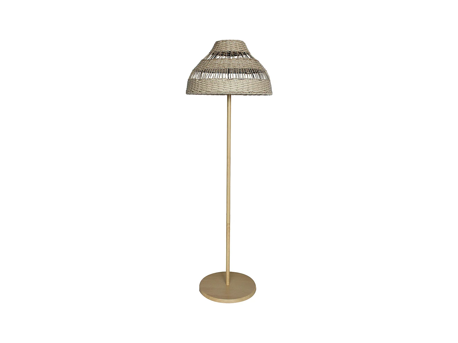 Lampadaire sans fil ELION Beige Rotin H168cm